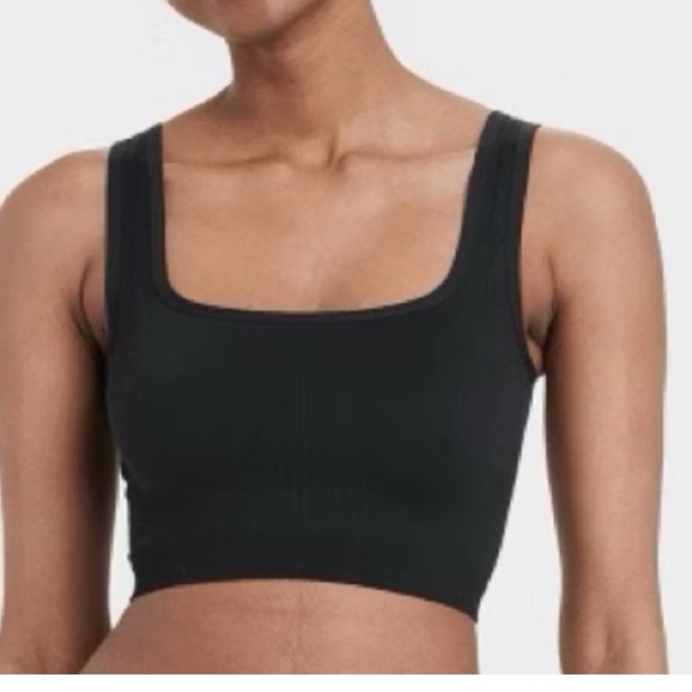 Women’s Athletic Textured Tank Top wide strap black size S